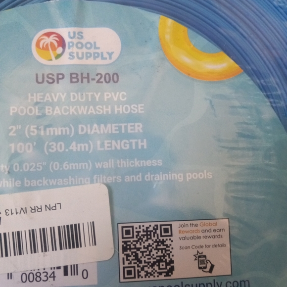 Heavy Duty Blue Swimming Pool Backwash Hose & 51 MM Diameter 100'(30.4M) Length - Picture 4 of 5